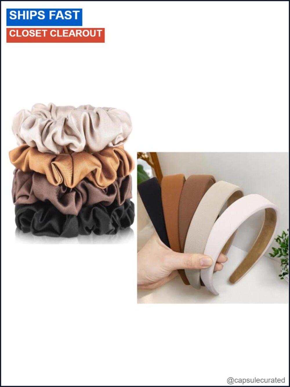 4 Pack Mulberry Silk Scrunchies and 5Pcs Headbands for Women Hair Accessories